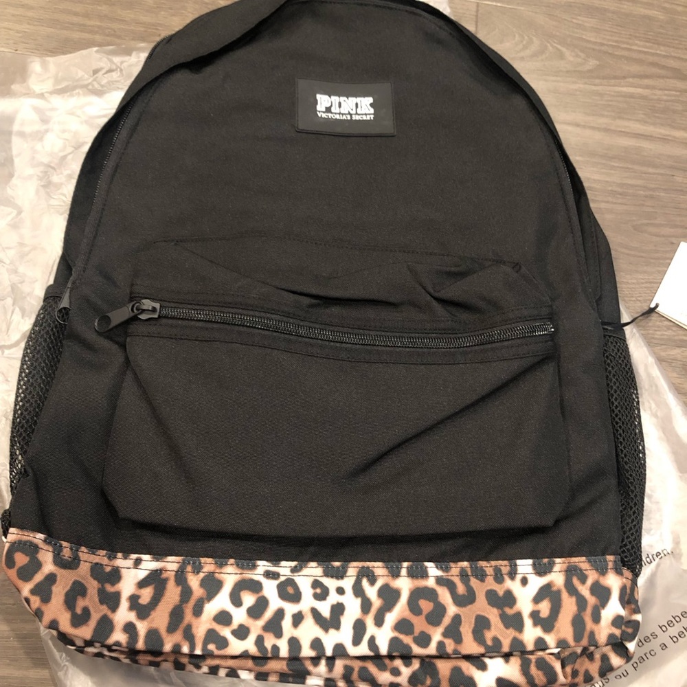Victoria Secret pink leopard trim backpack